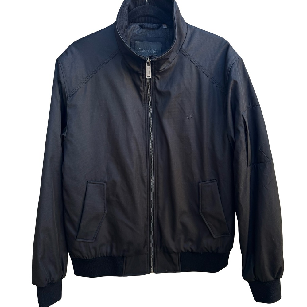 Calvin Klein Minimalist Streetwear Gorpcore Zip Bomber Jacket Black Mens M NEW